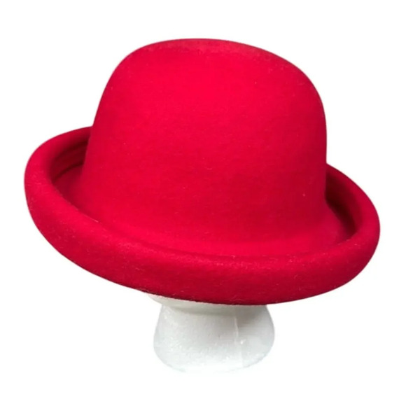 Women's Arlin 100% Wool Red Hat Society WPL7008 Vintage Derby Tea Christmas Hat - Picture 1 of 7